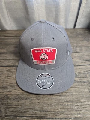Zephyr Ohio State Buckeyes Logo Flat Bill Hat Cap Stretch Flex Medium Gray NCAA - Image 1 of 4