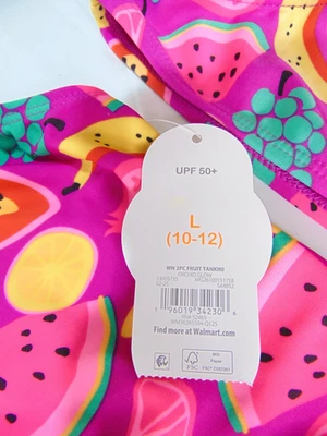 Traje de baño tankini halter fruta púrpura 2 piezas Wonder Nation para niñas talla Lg 10-12 Foto 1 de 4