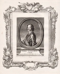 Pedro el Gran Zar Rusia Rusia Gran Zar Retrato Grabado en cobre - Imagen 1 de 1