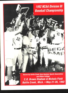 1992 NCAA division III Baseball Championship Program- C.O.BROWN STADIUM- - Picture 1 of 5