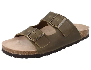 NATURAL SENSE Damen Pantoletten Schlupfschuhe Hausschuhe Sommerschuhe grün Leder - Picture 1 of 1