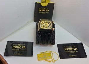 Gebrauchte Invicta S1 Rally 20251 Chronograph Lederband Gold Zifferblatt Herrenuhr MD#27 - Bild 1 von 23