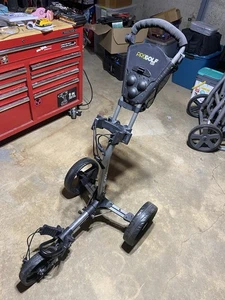 Folding Golf Bag Cart With Hill  Break And Accessories - Picture 1 of 4