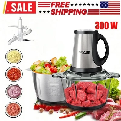 Food Processors, Electric Food Chopper with Meat Grinder & Vegetable - Image 1 of 4