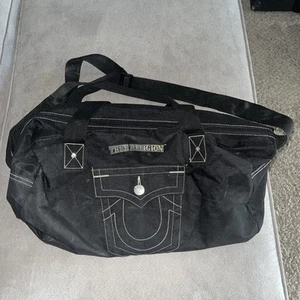True Religion Jeans schwarz Seesack Fitnessstudio Reisen Übernachtung Handgepäck gebraucht, in einwandfreiem Zustand - Bild 1 von 8