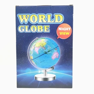 Nightstand 7" illuminated World Globe Earth Ocean Rotating World Map Home Decor - Picture 1 of 4