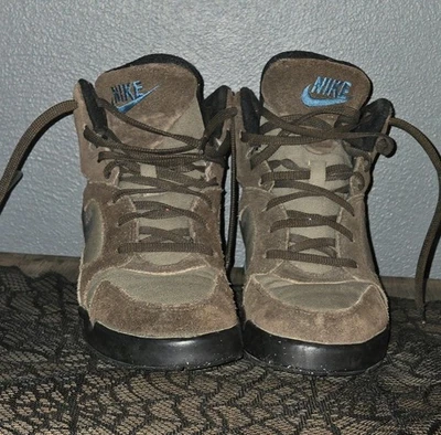 Botas de Senderismo Nike De Colección Para Mujer Talla 8 1994 Color Marrón y Azul Verdoso USADAS Foto 1 de 4