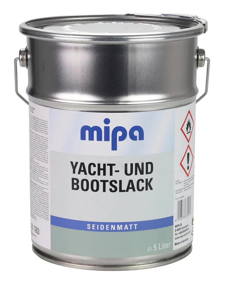 Mipa Yacht- und Bootslack transparent / seidenmatt 5 Liter Holz Klarlack - Bild 1 von 1