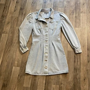 Missguided Women's Dress Size 4 Denim Button Down Jacket Dress Longsleeve - Picture 1 of 6