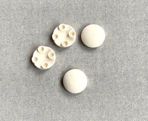 LOT OF 4 LEGO WHITE 2 X 2 ROUND PLATE ROUNDED BOTTOM BOAT STUDS #2654 - Picture 1 of 2