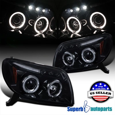 Fits 2003-2005 Toyota 4Runner Halo Smoke Projector Headlights LED Light Bar Foto 1 de 4