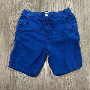 Porter & Ash Herren Leinen Bermuda Shorts Mid Rise Elastischer Bund Royalblau Small - Bild 1 von 6