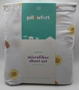 Juego completo de sábanas Pillowfort Rainbow de 4 piezas nuevo en paquete - Imagen 1 de 6