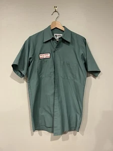 Momformal Short Sleeve Button Green Doberman Dog Shirt Womens Oversize Small S - Picture 1 of 3