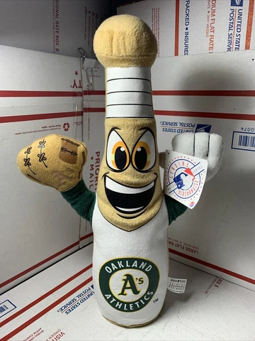 Vtg 2012 Oakland Athletics A's MLB Baseball Bat Plush Doll ~16" Licensed w/ TAG Cover