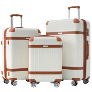 3 Piece Hardshell Luggage Sets Double Spinner 8 Wheels Lightweight 20''24''28'' - Picture 1 of 12