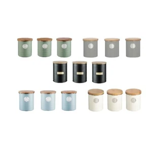 NEW TYPHOON METAL TEA COFFEE OR SUGAR CANISTERS 1 LITRE Cannisters Storage - Picture 1 of 203