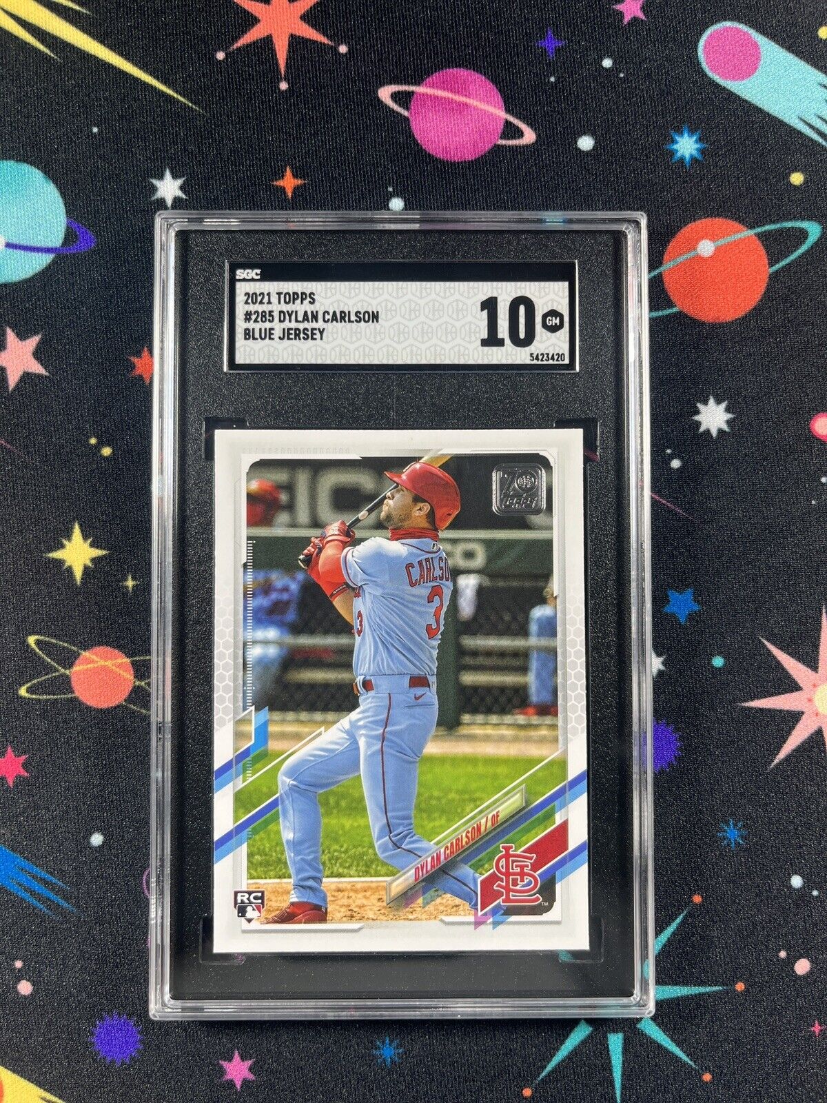 2021 Topps Series 1 Dylan Carlson SP Image Photo Variation SGC 10 RC Rookie #285