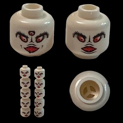 LEGO MINIFIGURA CABEZA Alien Doble Cara con Cejas Negras y Ojos Rojos NUEVO LOTE DE 10 Foto 1 de 4