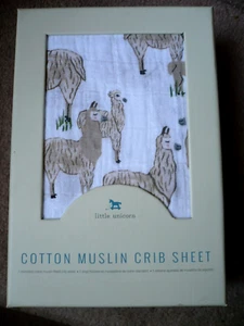Lenzuolo culla Little Unicorn con lama, mussola di cotone, nuovo in confezione. - Foto 1 di 6