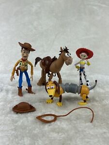 Lot of 4 Mattel Disney Pixar Toy Story 2012 Action Figures Woody Jessie Bullseye
