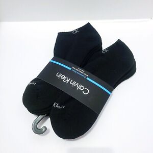 🧦NWT 6-PAIRS PACK CALVIN KLEIN MEN'S NO SHOW SOCKS BLACK ONE SIZE US 7 - 12