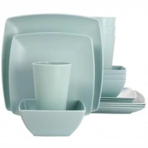 Gibson Home Grayson Melamine 16 Piece Square Dinnerware Set In Mint - Picture 1 of 1