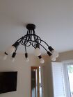 Ceiling Light Fitting - Black, 8 Arms