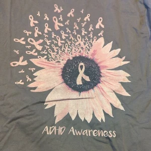 ADHD Cute Ribbon Awareness Attention Deficit Hyperactivity Disorder L T-Shirt 🎗 - Picture 1 of 12