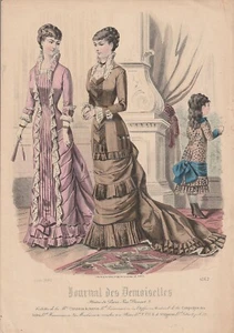 Gravure Mode n°4262 Journal des Demoiselles 1880 Signé - Foto 1 di 1