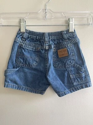 Pantalones Cortos Faded Glory Jean Carpenter Bebé 6/9 Mos Azul Denim Foto 1 de 4