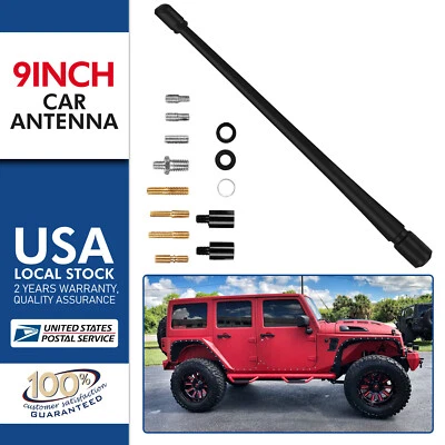 SHORT 9" BLACK ALUMINUM  FM/AM ANTENNA  FITS 2006-2019 Chevrolet Silverado 1500 - Изображение 1 из 4