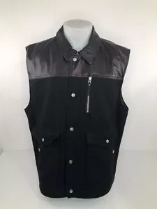 Rare LIFTED RESEARCH GROUP LRG - LEATHER / WOOL Mens 3XL Vest - Picture 1 of 10