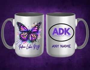 Taza de café personalizada Adk Mountain Butterfly 15 oz - Imagen 1 de 1