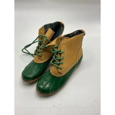 Botas Sporto Originales Pato Verde Tostado Forro a Cuadros Botas al Tobillo con Cordones para Mujer 8M Foto 1 de 4