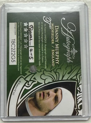 DANNY MURPHY 2012-13 FUTERA AUTOGRAPH ON CARD 4/5 ENGLAND - Image 1 of 2