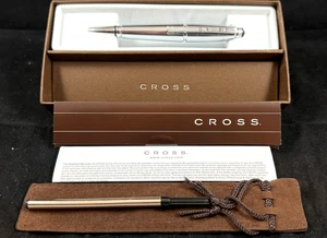 CROSS EDGE CHROME ROLLERBALL PEN WITH GEL INK & CHROME APPOINTMENTS #AT0555-8 - Picture 1 of 14