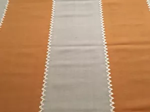 Lee Jofa Embroidered Jute Stripe Upholstery- Montaigne / Orange 2 yds 2014113.12 - Picture 1 of 3