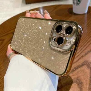 Funda de silicona brillante enchapada de lujo para iPhone 14 13 12 11 15 16 Pro Max - Imagen 1 de 29