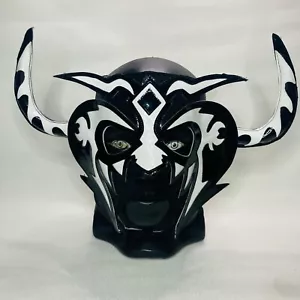 Máscara Disfraz Lucha Libre Lucha Libre Psicosis Máscara Luchador Blanco y Negro - Imagen 1 de 6