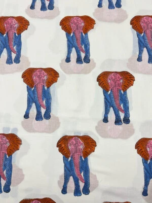 Indian Cotton Hand Block Sanganreri Printed Multi Hand Made Making Fabric - Image 1 of 4