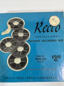 Cinta de grabación magnética RECCO carrete a carrete sellada NOS 1200 pies PVC extensilizado - Imagen 1 de 4