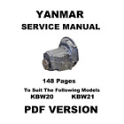 Yanmar KBW20 / KBW21 Marine Gear Service Repair Maintenance Manual - PDF