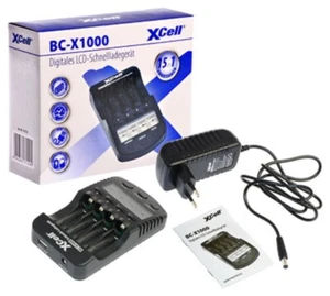 XCell Schnellladegerät LCD Anzeige USB Anschluss z.b. Eneloop Akkus SONDERAKTION - Bild 1 von 8