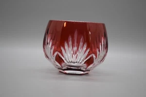 Ventiladores votivos checos de arándano bohemio corte a cristal transparente soporte para velas - Imagen 1 de 4