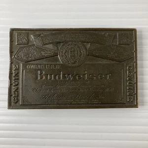 Fibbia per cintura vintage Budweiser King of Beers Anheuser Busch in ottone - Foto 1 di 3
