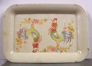 1 Roosters Snack Tray Ductillite Black Plate, Wheeling Steel - Picture 1 of 2