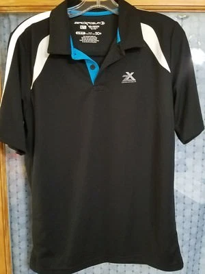 Zeroxposur Polo Boys 18/20 XL Youth Athletic Black Logo Tee Sun Protection - Image 1 of 4