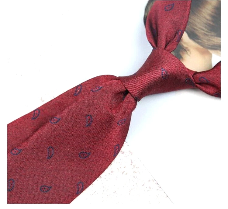 Nueva Corbata Clásica Paisley Roja Azul JACQUARD TEJIDA 100% Seda Para Hombre Foto 1 de 1