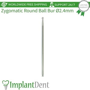 Fresa a sfera tonda zigomatica dentale Ø2,4 mm per impianti Zygomatic Im - Foto 1 di 3
